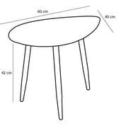 Modern Black Metal Nesting Side Table Set (2 pcs)