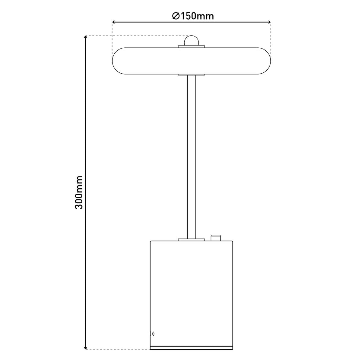 Timeless Black Metal and Concrete LED Table Lamp, Artisan Crafted