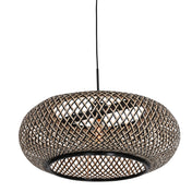 Lampe suspendue Kairo en hêtre/noir bambou