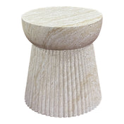 Bonn Side Table - Side table, fiberclay  with fluted structure, natural ø37x43 cm