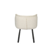 Elegant Hand-Finished Panda Arm Chair in Serene White Pearl