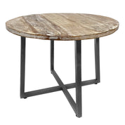 Handcrafted Luxury Round Coffee Table with Artisan Metal Frame