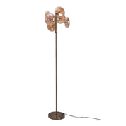 Timeless Artisan Floor Lamp in Amber with Natural Materials