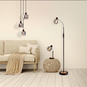 Handmade Black Metal and Glass Ceiling Lamp - Timeless Design