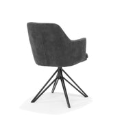 Armstoel Calvin draaivoet zwart Stof Aurora Antraciet