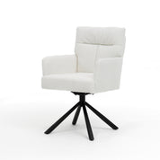 Fresco armstoel - Stof Teddy Ivory - draaivoet zwart