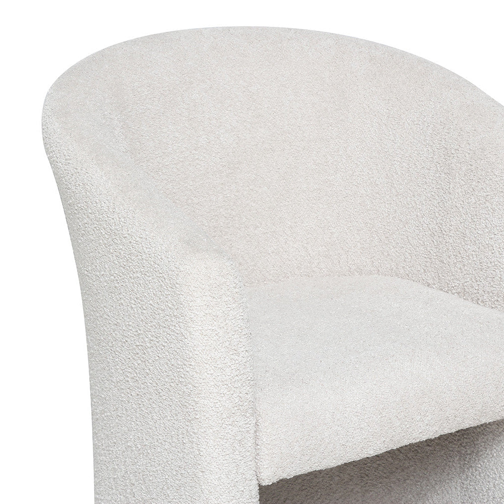 Fauteuil Charly en tissu bouclé sable