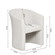 Fauteuil Charly en tissu bouclé sable