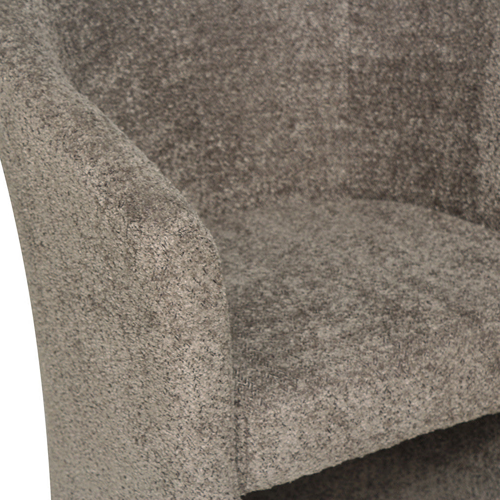 Fauteuil Charly en tissu bouclé brun