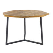 Ensemble de tables d'appoint Lastra en métal noir et bois récupéré