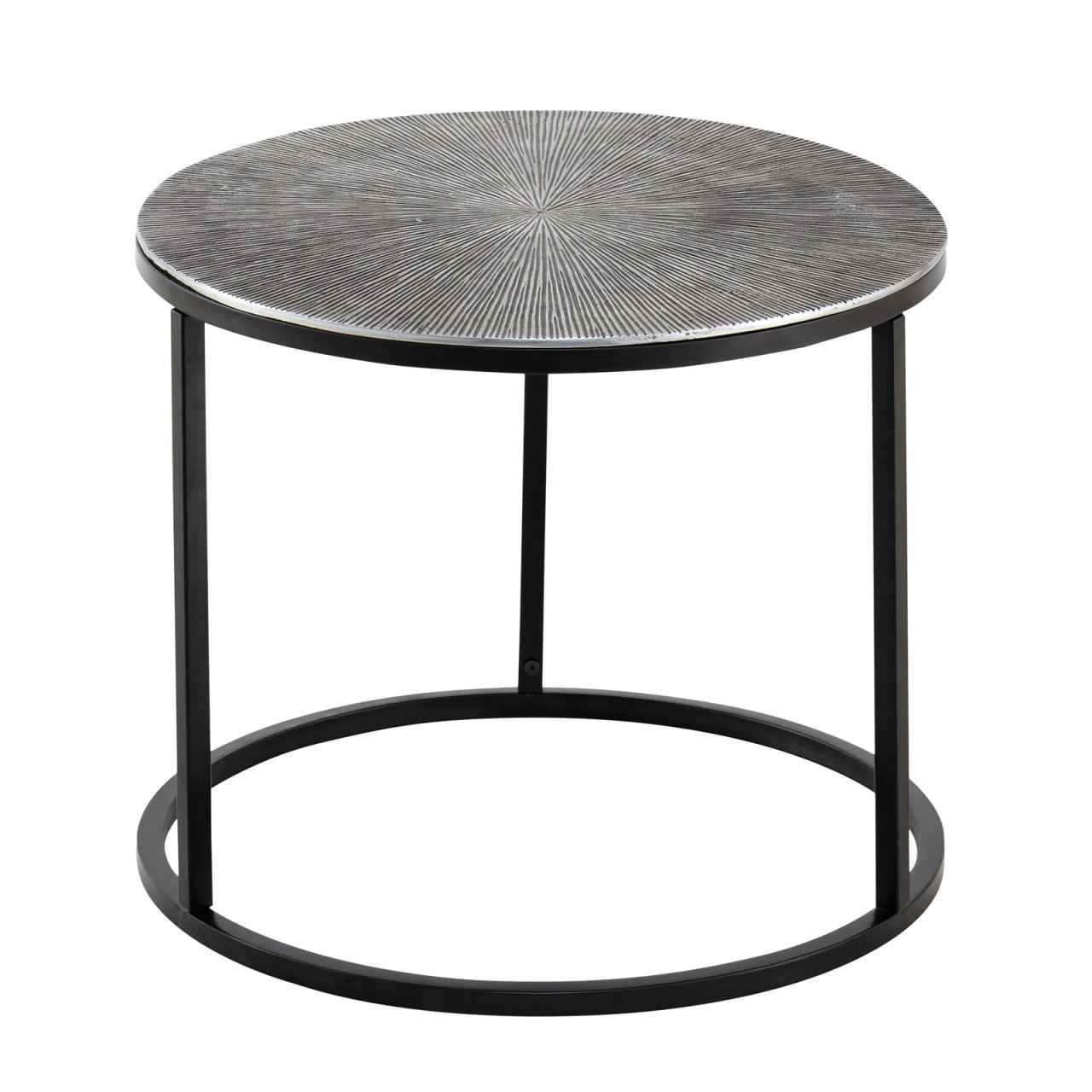 Ensemble de tables d'appoint latérales en aluminium argenté Calvera