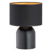 Lampe de table en acier noir et or Elira