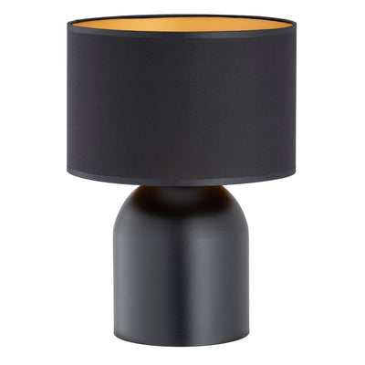 Lampe de table en acier noir et or Elira