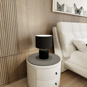 Lampe de table en acier noir et blanc Elira