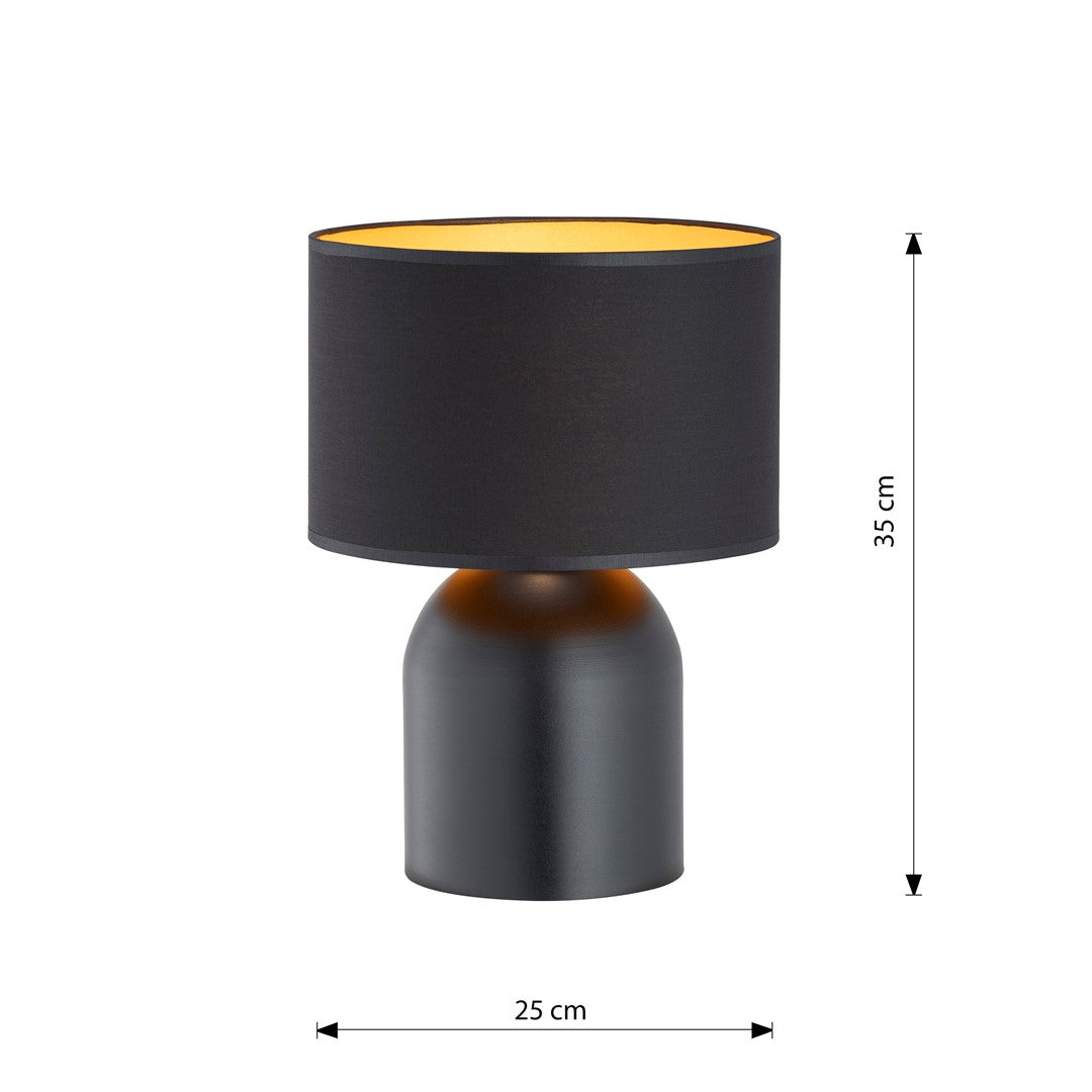 Lampe de table en acier noir et or Elira