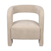 Fauteuil en tissu beige Numira
