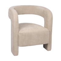 Fauteuil en tissu beige Numira