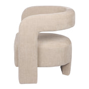 Fauteuil en tissu beige Numira