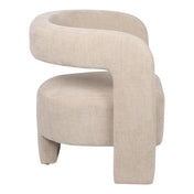 Fauteuil en tissu beige Numira