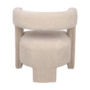 Fauteuil en tissu beige Numira