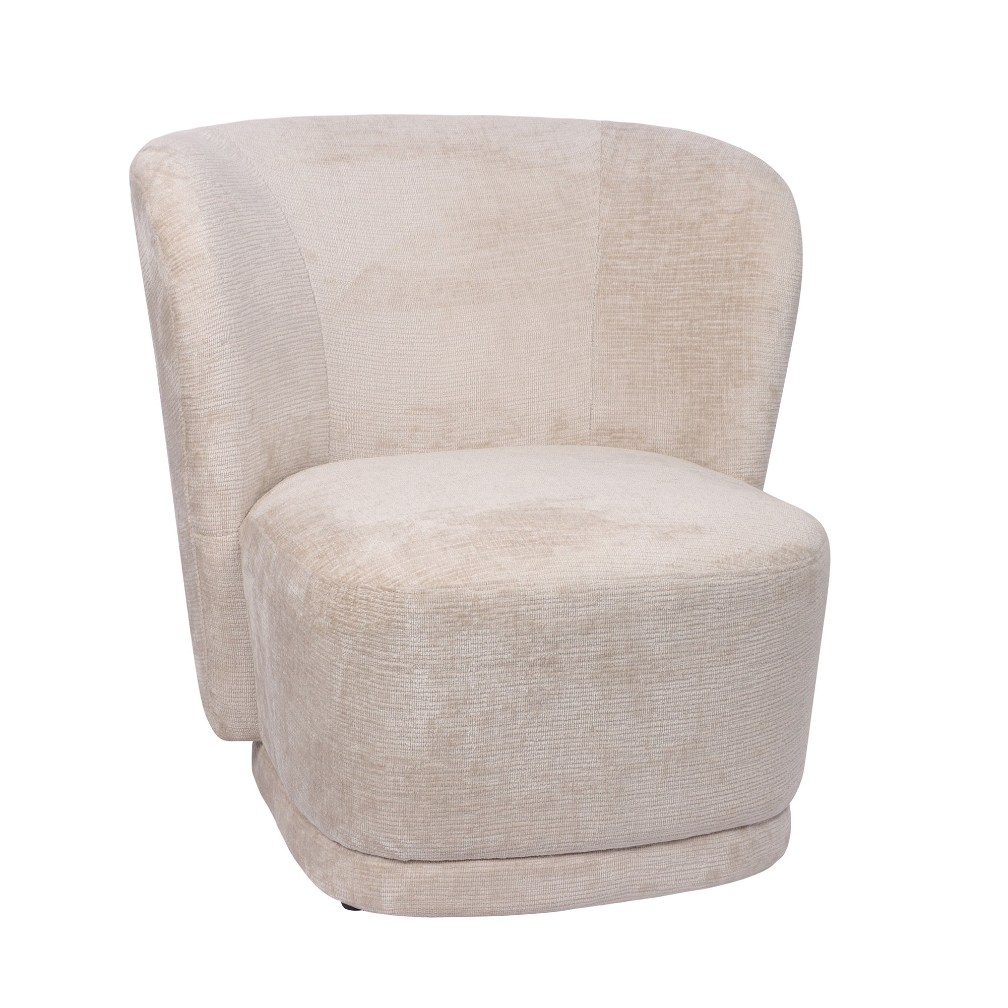 Fauteuil en tissu beige Serenella