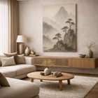 Montagnes noires dans la brume