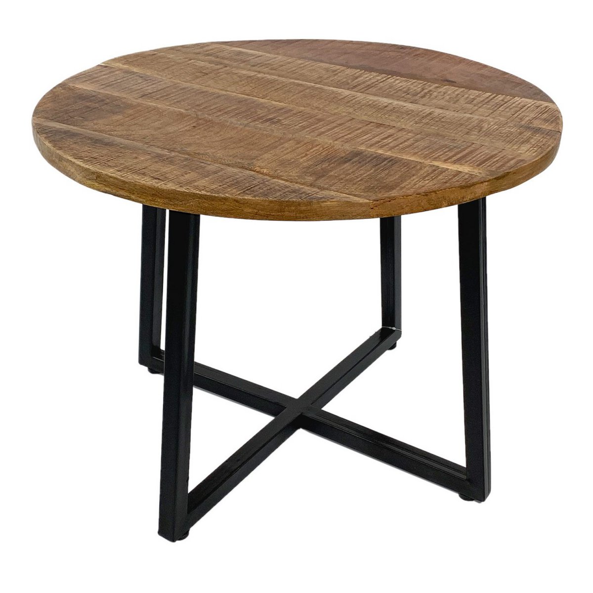 Handcrafted Luxury Round Coffee Table with Artisan Metal Frame