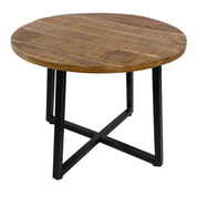 Handcrafted Luxury Round Coffee Table with Artisan Metal Frame