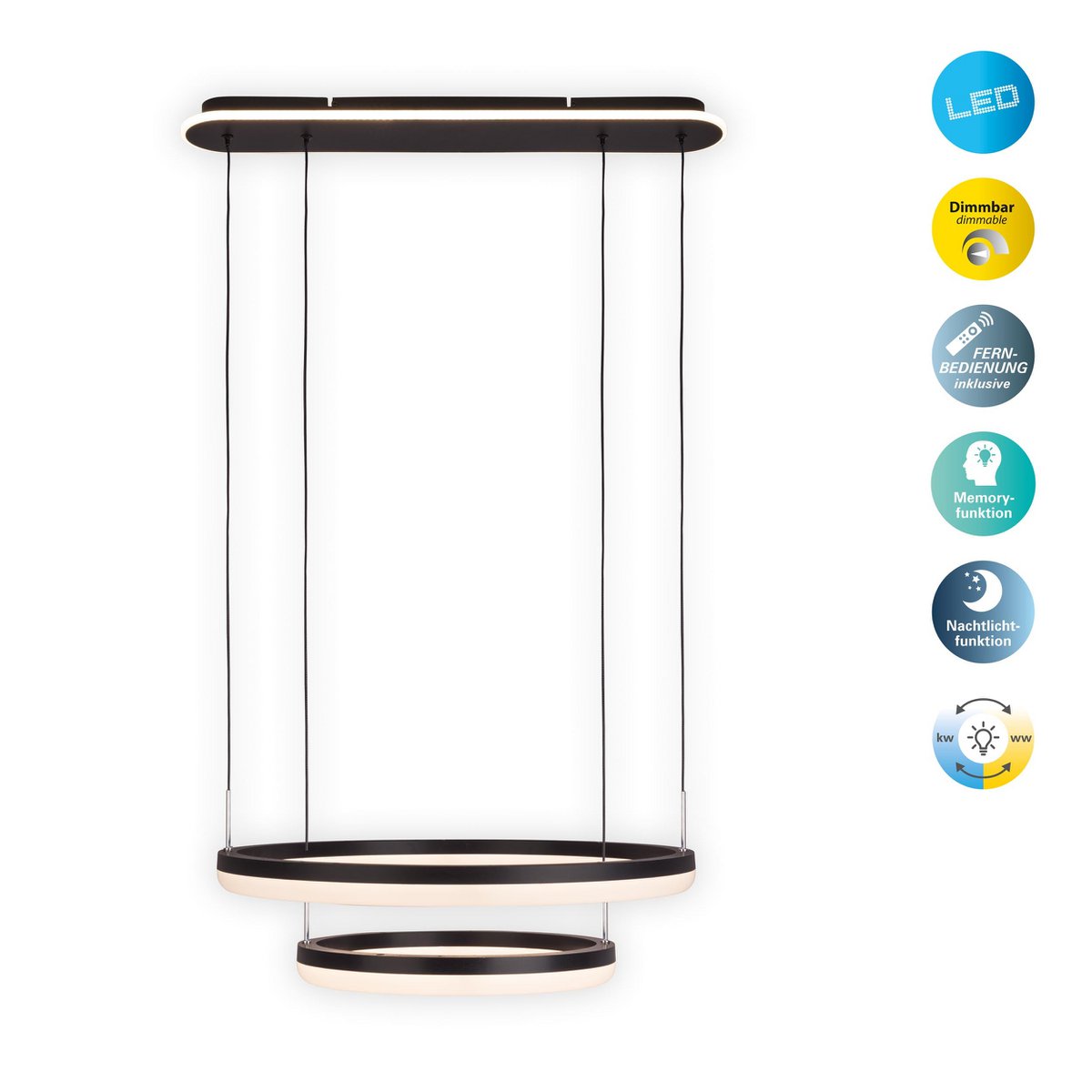 Handcrafted Luxury LED Pendant Light in Black and Sand Design