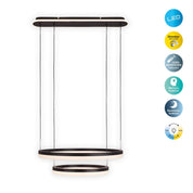 Handcrafted Luxury LED Pendant Light in Black and Sand Design
