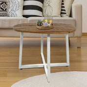 Handcrafted Luxury Round Coffee Table with Artisan Metal Frame