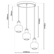 Handmade Black Metal and Glass Ceiling Lamp - Timeless Design