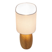 Lampe de table en céramique de luxe faite à la main avec abat-jour en tissu naturel
