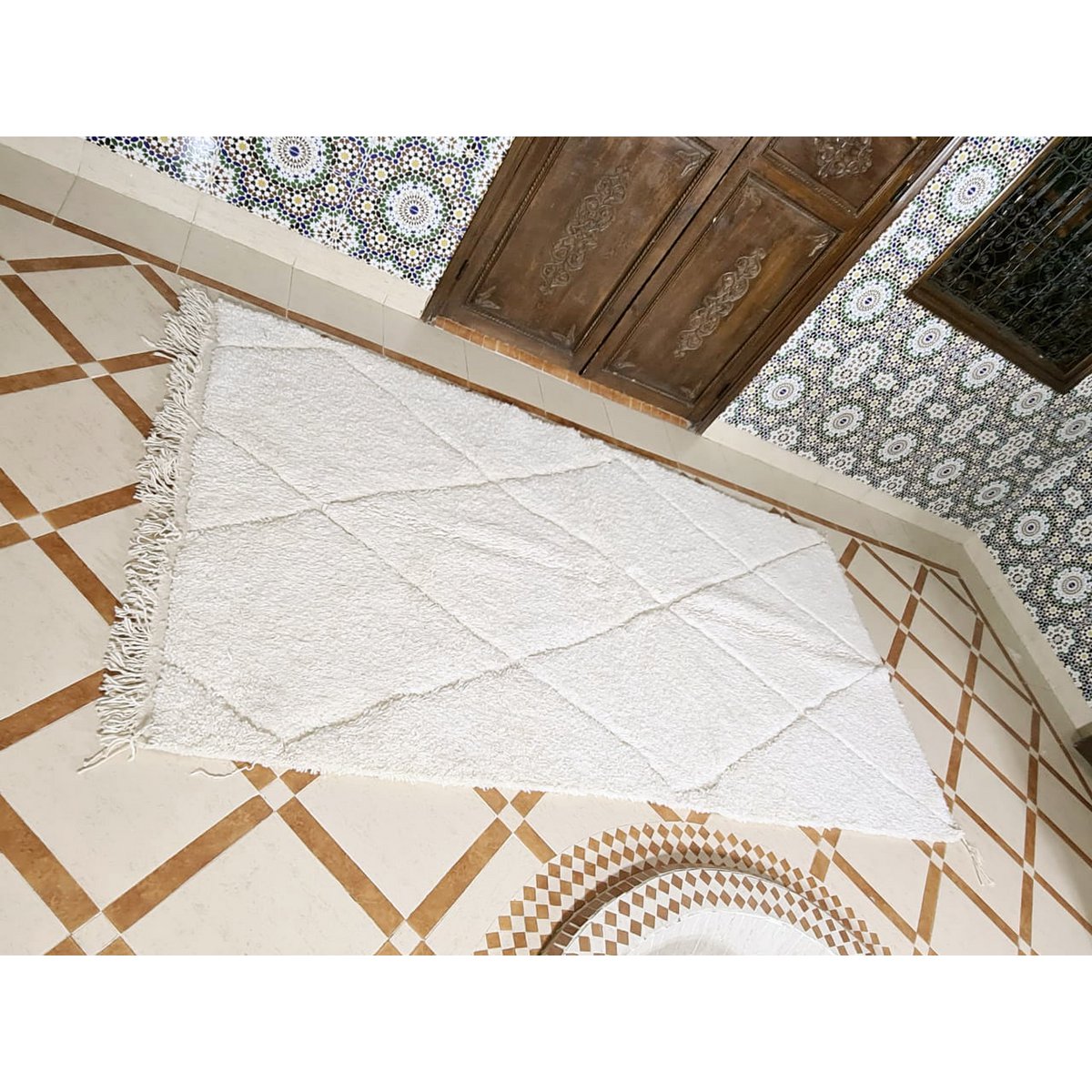 Handcrafted Luxury Beni Ouarain Rug in Timeless Design