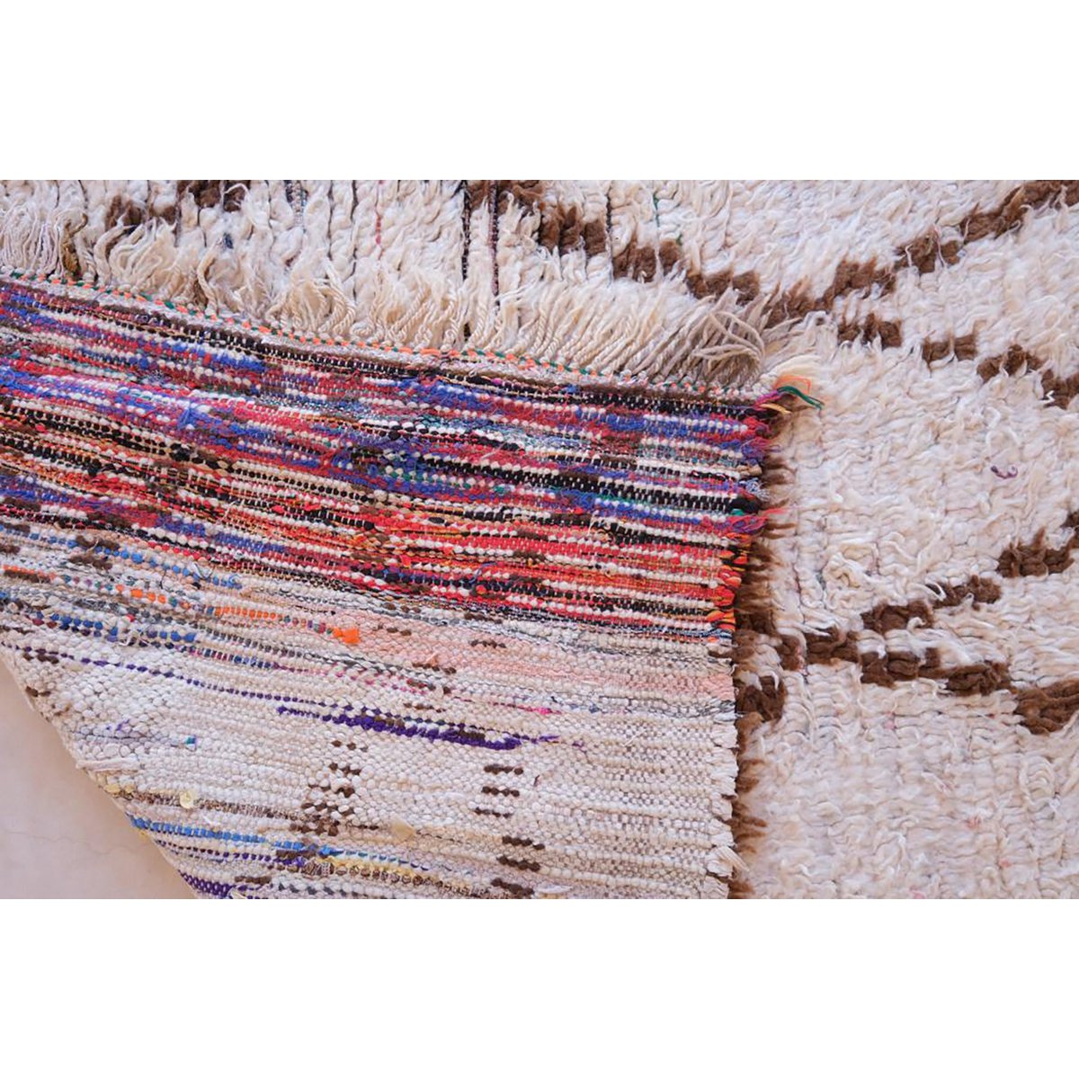 Handcrafted Moroccan Berber Carpet in Premium Wool, 98x278 cm