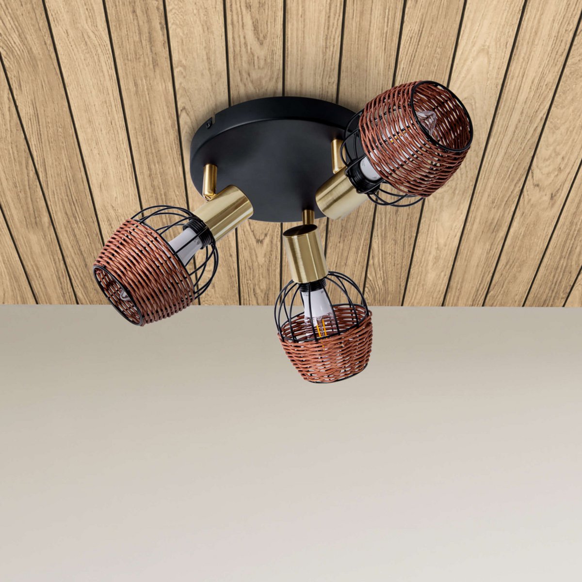 Luxury Handmade Artisan Ceiling Rondel in Black and Gold
