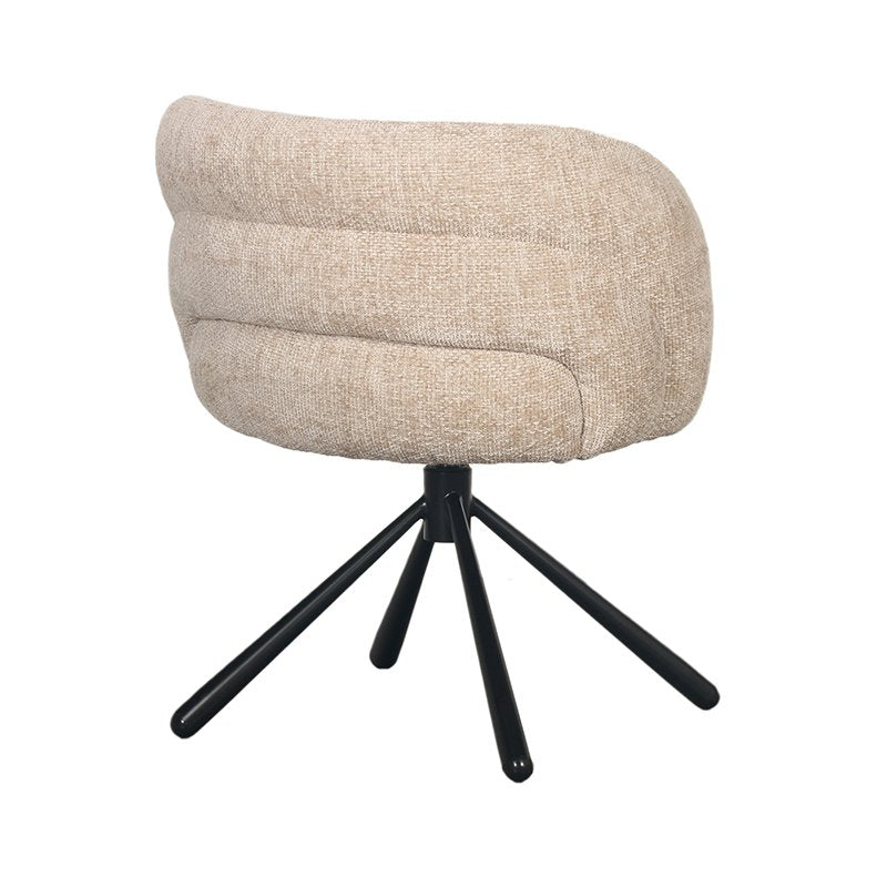 FANNUR PTP Elegant Hand-Finished Rotating Chair in Latte