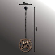 Handcrafted Luxury Pendant Lamp in Black Metal with Hemp Rope