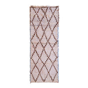 Handcrafted Moroccan Berber Carpet in Premium Wool, 98x278 cm