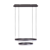 Lustre suspendu de luxe artisanal à DEL en noir et sable