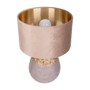 Handcrafted Ceramic Table Lamp in Beige and Gold Design