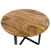 Handcrafted Luxury Round Coffee Table with Artisan Metal Frame