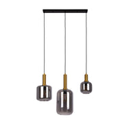 Handcrafted Luxury Black Metal and Glass Pendant Light Fixture