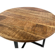 Handcrafted Luxury Round Coffee Table with Artisan Metal Frame