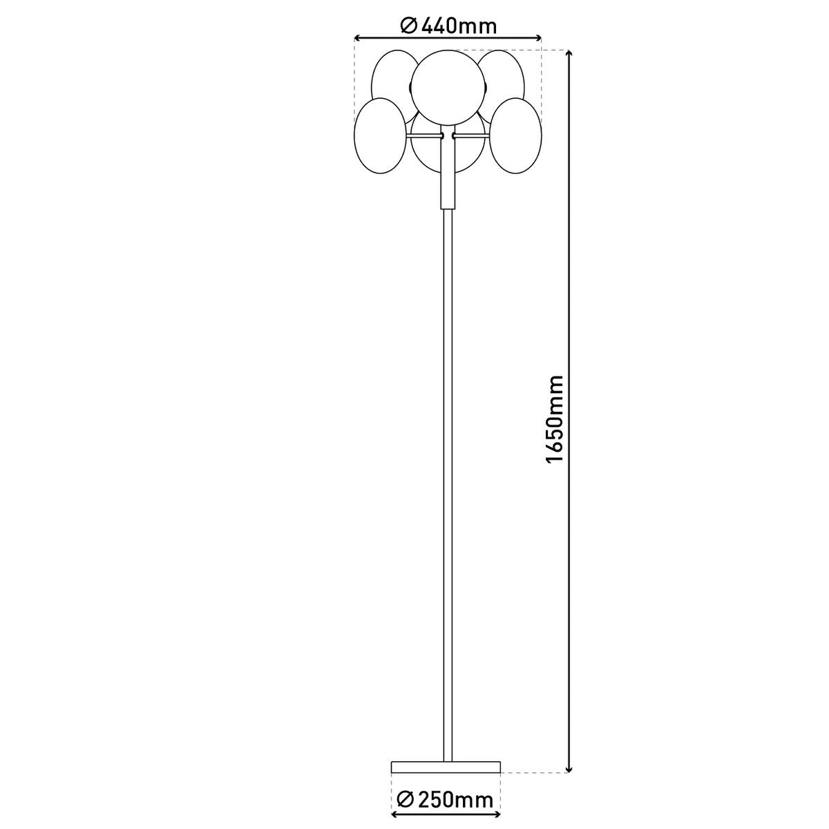 Timeless Artisan Floor Lamp in Smoky Glass and Chrome Finish