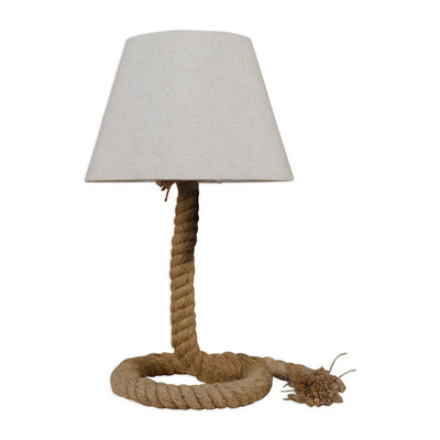 Lampe de table de luxe artisanale avec design d'artisan et toile de jute