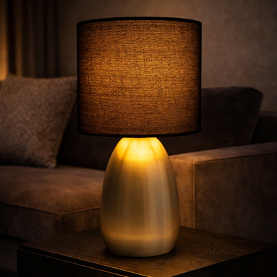Lampe de table noire en or Aurum