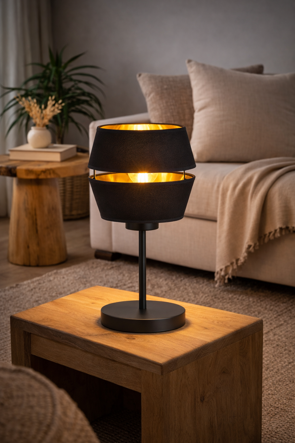 Lampe de table LUNOR Or Noir